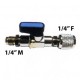 Hahn 1/4"M (SAE) - 1/4"F  (SAE) mit Stift