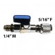 Hahn 1/4"(M) SAE - 5/16"(F) SAE mit Stift / Nadel