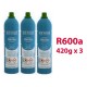 GAS R600a (isobutane) 3 x 420g BOTTLES