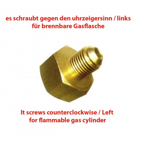 FlaschenAdapter W21,7x1/14" Links - 5/16" SAE