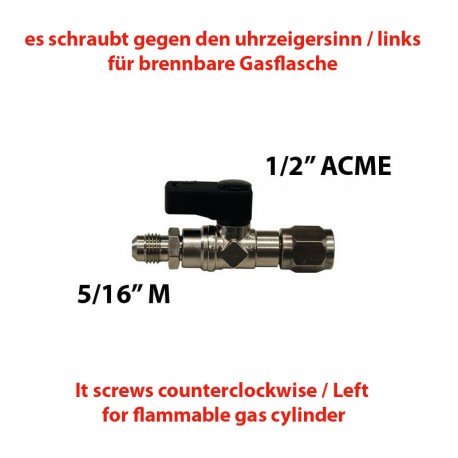 Hahn 1/2"(F) ACME Links - 5/16"(M) SAE mit Stift